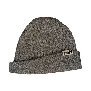 2/$5-Neff Fold Over Beanie Ribbed Unisex Charcoal Grey